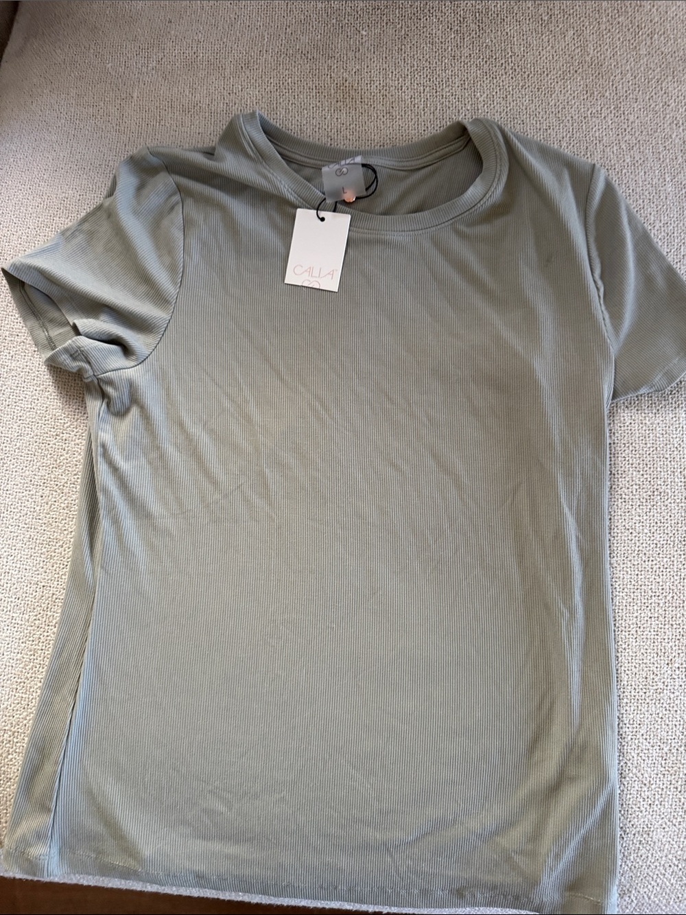 Calla Olive Green Short-Sleeve Crewneck Tee